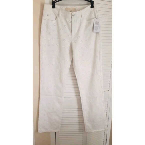 NWT GUESS GUESS FLORIDADA HIGH RISE STRETCH STRAIGHT FIT WHITE JEANS W31 ×32 - Picture 3 of 14
